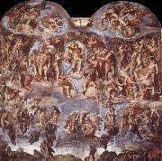 Michelangelo Buonarroti Extreme judgement  Sistine Chapel vastvagg oil